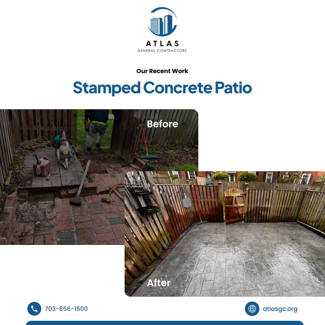 Stamped Concrete Patio by Atlas general conractoors